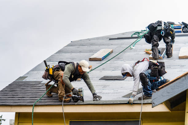 Professional Storm Damage Roof Repair technician working in Sand Lake, NY
